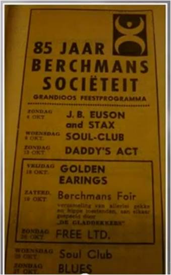 Golden Earring show poster October 18, 1968 Maastricht - Berchmans Sociëteit